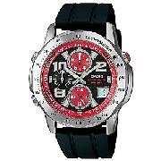 Casio Wave Ceptor Men's Watch, Red/Black