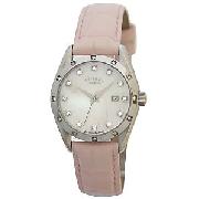 Rotary Leather Strap Women's Watch, Pink
