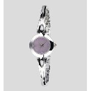 Round Face Silver Effect Watch