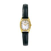 Citizen Ladies Eco-Drive Gold Plated Black Strap Watch
