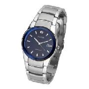 Accurist MB677N Gents Stainless Steel Bracelet with Navy Dial, Second Hand and Date Function Watch
