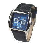 Bench BC0045BL Gents Quartz Analogue with Blue Dial and Black Leather Strap Watch