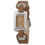 Fossil ES1121 Ladies Brown Leather Strap Watch with Brown Analog Dial