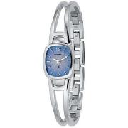 Fossil ES9748 Ladies Stainless Steel Bracelet Watch with Blue Analog Dial