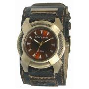 Kahuna 252-5413G Gents Watch with Brown Cuff Strap and Burnt Orange Dial