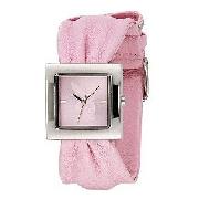 Playboy PB0234PK Watch with Pink Leather Scarf Style Strap