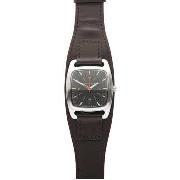 Red Herring - Men's Black Dial with Brown Leather Strap Watch