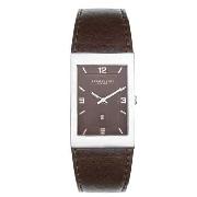 Kenneth Cole - Men's Brown and Silver Dial with Brown Leather Strap Watch