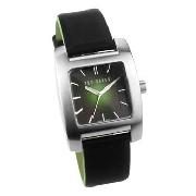 Ted Baker - Men's Green Sun Blast Dial with Dark Green Leather Strap Watch