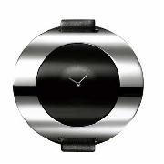 Calvin Klein - Men's Round Black Dial with Black Leather Strap Watch