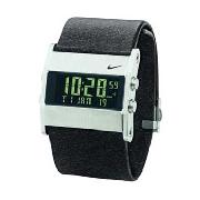 Nike - Men's Silver Colour Cased Digital Dial with Black Strap Watch