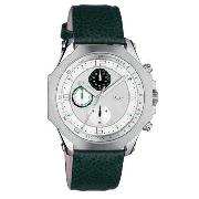 D&G Time - Men's Silver Coloured Angular Dial with Textured Strap Watch