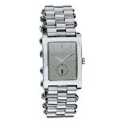 D&G Time - Men's Silver Coloured Rectangular Dial Bracelet Strap Watch
