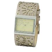 Ted Baker - Women's Cream Dial with Floral Cut Out Strap Watch