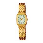 Lorus - Women's Cream Dial with Gold Plated Weave Bracelet Watch
