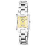 Lorus - Women's Cream Square Dial with Link Bracelet Watch