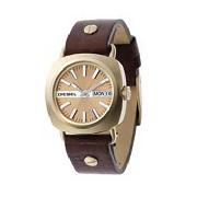 Diesel - Women's Gold Coloured Round Dial with Brown Strap Watch
