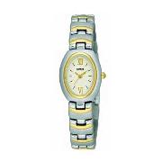 Lorus - Women's Oval White Dial with Two Tone Bracelet Watch
