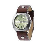 Diesel - Women's Pale Green Metallic Dial with Brown Strap Watch