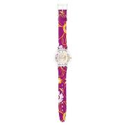 Swatch - Women's Pink and Orange Flower Strap Watch