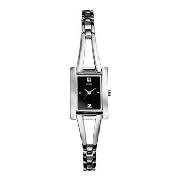 Guess by Marciano - Women's Rectangular Black Dial with Silver Coloured Bracelet Strap Watch