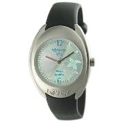 Kahuna - Women's Round Floral Dial with Black Strap Watch