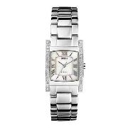 Guess by Marciano - Women's White Crystal Side Dial with Silver Bracelet Watch