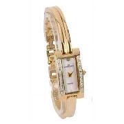 Anne Klein - Women's White Mother of Pearl Dial Gold Coloured Bracelet Watch