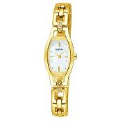 Lorus - Women's White Oval Dial with Gold Coloured Strap Watch