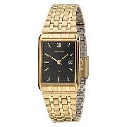 Accurist Men's Gold-Plated Rectangular Dial Watch