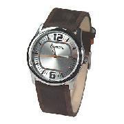 Bench Ladies' Silver Dial and Black Leather Strap Watch