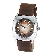 Bench Men's Degrade Dial Brown Leather Strap Watch