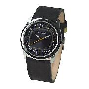 Bench Men's Round Dial and Black Leather Strap Watch