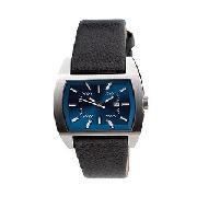 Diesel Men's Blue Dial Leather Strap Watch