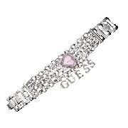 Guess Ladies' Pink Heart and Charm Chain Watch