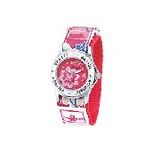 Jk Girl's Predator Pink Floral Velcro Strap Watch