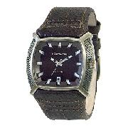 Kahuna Men's Brown Leather Strap Watch
