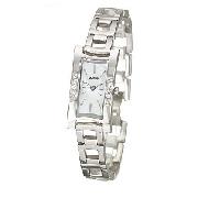 Lorus Ladies' Stone-Set Rectangular Dial Bracelet Watch