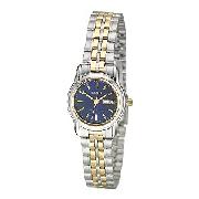 Lorus Ladies' Two-Colour Round Navy Blue Dial Bracelet Watch