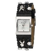 Playboy Ladies' Plaited Leather Strap Charm Watch