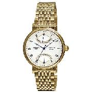 Rotary Men's White Dial and Gold-Plated Bracelet Watch