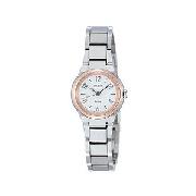 Seiko Ladies' Round White Dial Bracelet Watch