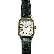 Sekonda Ladies' Gold-Plated Black Strap Watch