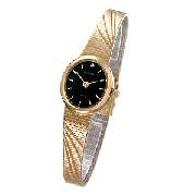 Sekonda Ladies' Gold-Plated Oval Dial Bracelet Watch