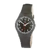Swatch Red Sunday Men's Black Dial Strap Watch