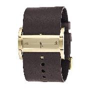 CK Dress Horizontal Ladies' Pvd Gold Leather Strap Watch
