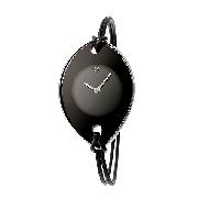 CK Suspension Ladies' Black Leather Strap Watch