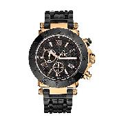 Guess Collection Men's Black Dial Ion-Plated Bracelet Watch