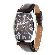 Guess Gents with Brown Tonneau Chronograph Dial