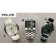 Police Large Silver Strap Watch
